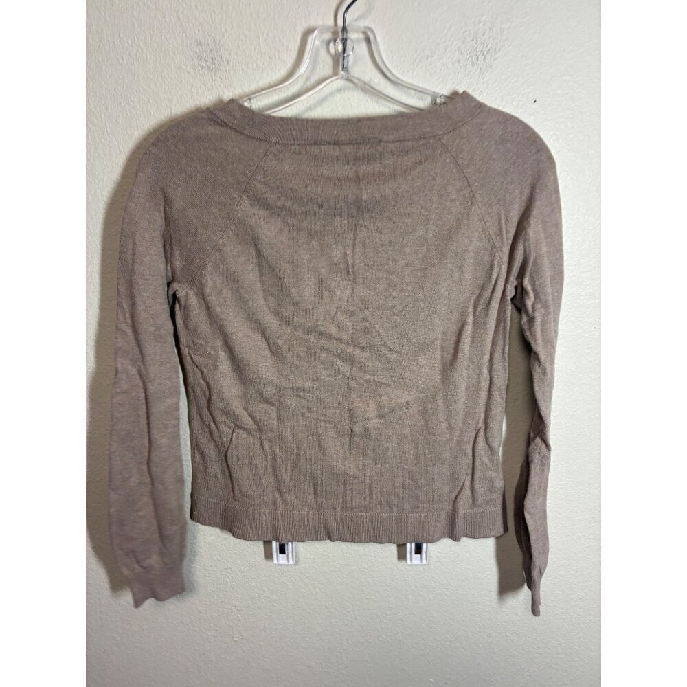 Loft Knit Sweater Business Casual Boho Winter Crew Neck Tan Size XS - Picture 2 of 5